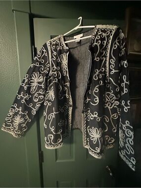 Vintage Victor Costa Embroidered Open-Front Women's  Jacket